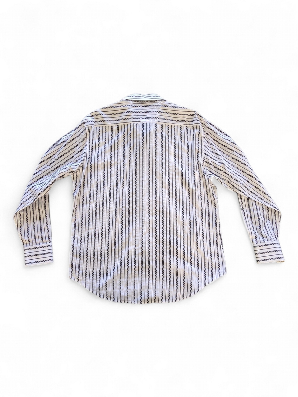 Robert Graham Striped Button Up Shirt XL White Black Flip Cuff Silk Trim - Picture 3 of 10